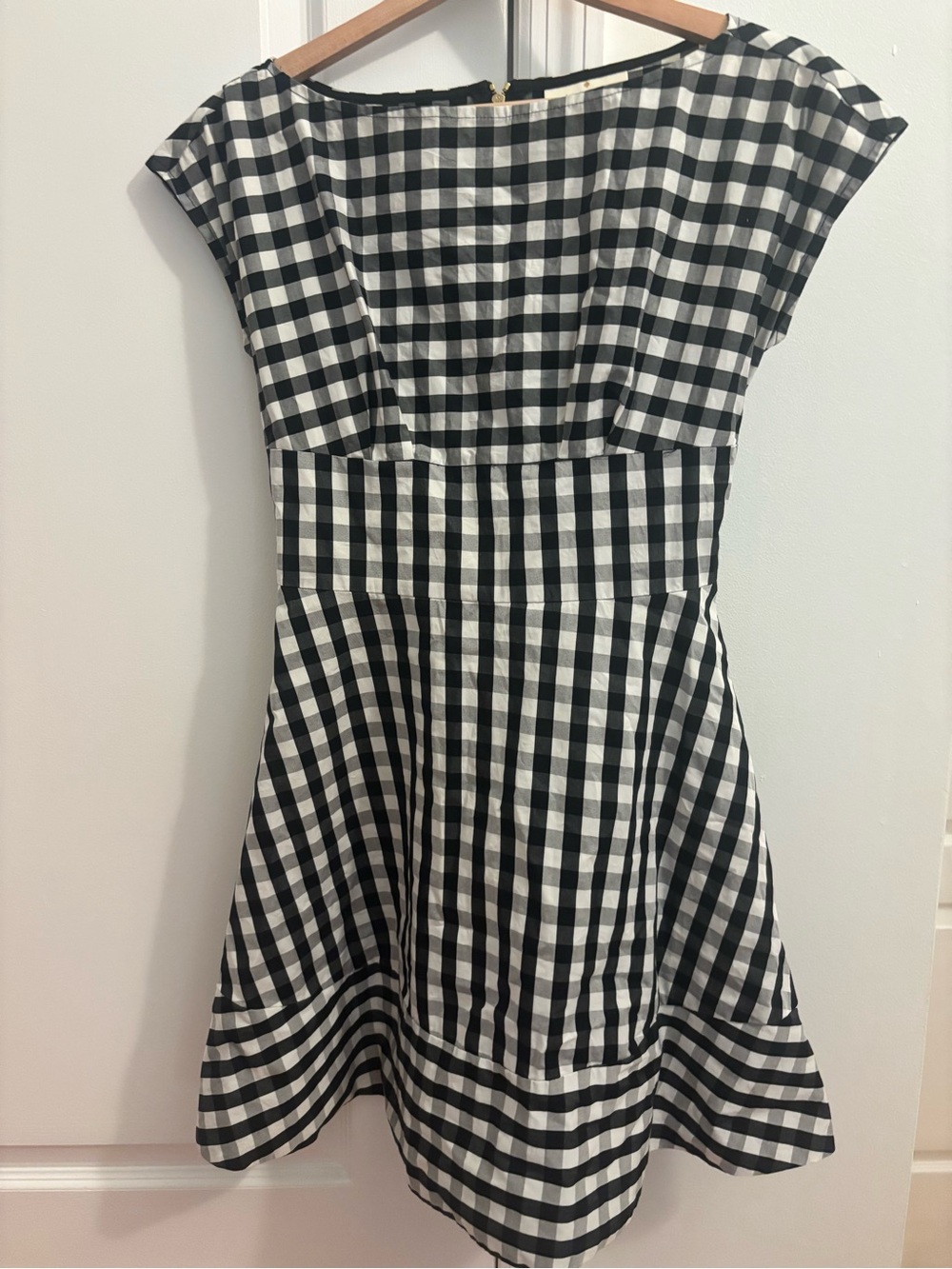 kate spade Black and White Gingham Fit-and-Flare Dress